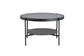 Couchtisch OHIO / Tischplatte Rauchglas grau / Ablageboden MDF Echtholzfurnier schwarz / Gestell Metall schwarz / D 73,5, H 42,5 cm