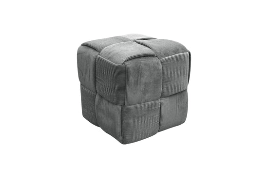 Pouf URBAN / Cord beige, dunkelgrün oder grau / Vollpolster / Hocker / B 40, H 40, T 40 cm