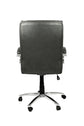 Chefsessel Paul-XXL/ bis 150 kg belastbar /Federkern-Sitz /Gestell Metall verchromt /Armlehnen gepolstert/Bezug Kunstleder dunkelgrau /Absatz schwarz /B 64, H 108-118, T 72 cm