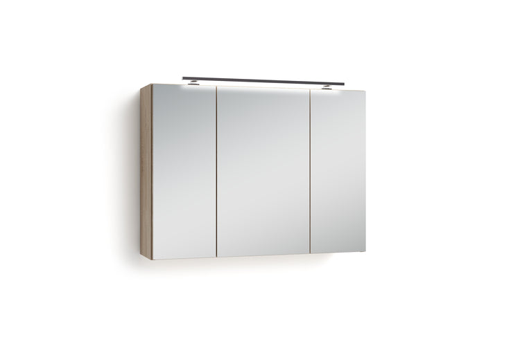 SPREE Spiegelschrank, Breite 80 – byLIVING oder Beleuchtung, Eich in LED weiß cm